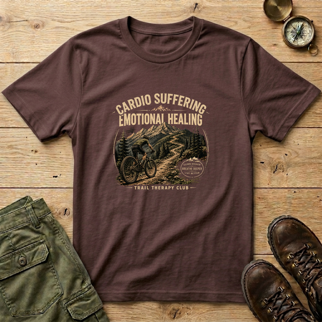 Cardio Suffering Emotional Healing Mountain Biking T-Shirt