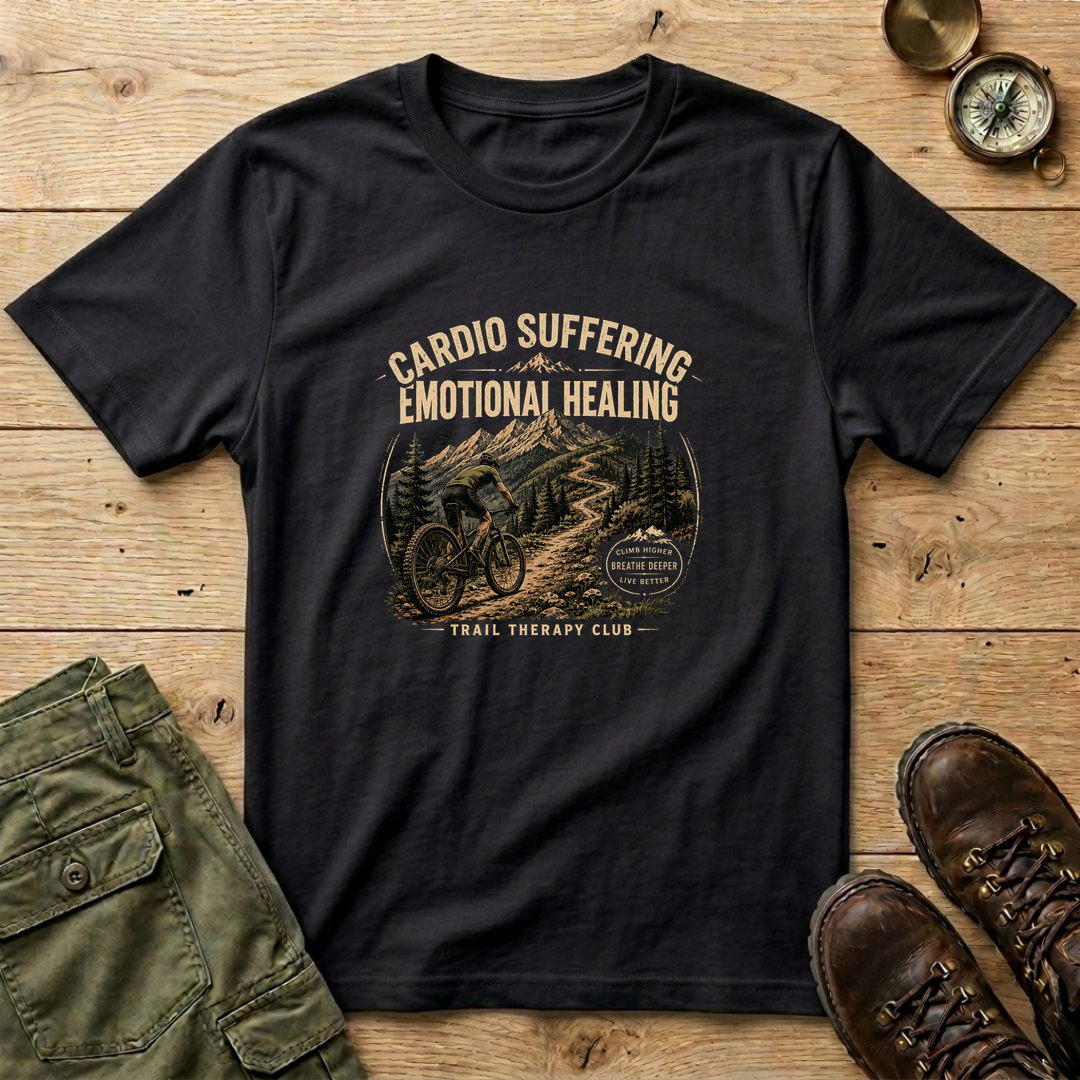 Cardio Suffering Emotional Healing Mountain Biking T-Shirt