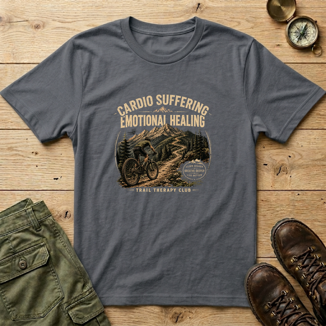 Cardio Suffering Emotional Healing Mountain Biking T-Shirt