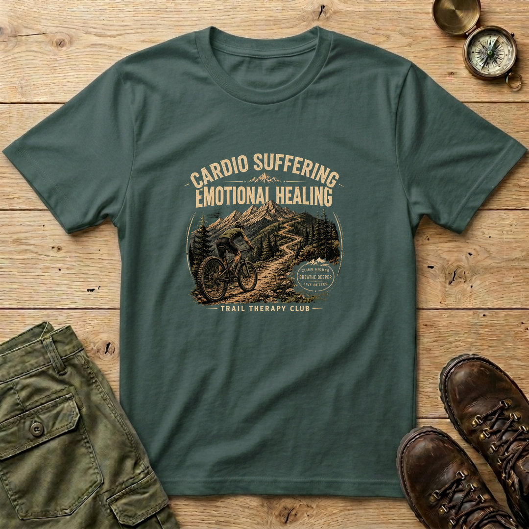 Cardio Suffering Emotional Healing Mountain Biking T-Shirt