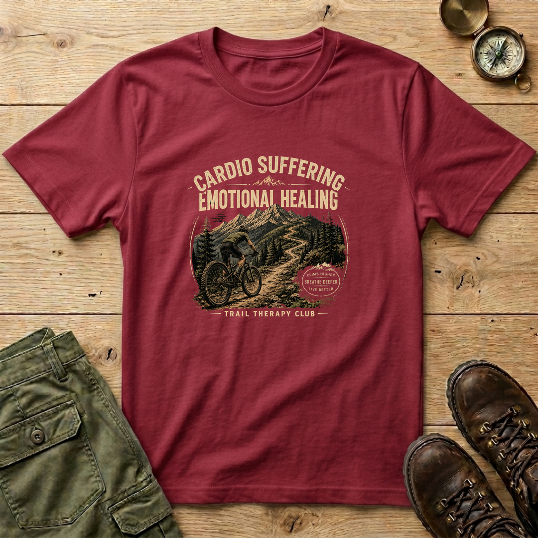 Cardio Suffering Emotional Healing Mountain Biking T-Shirt